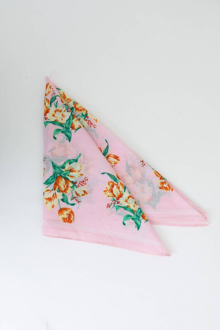 High-Quality Orchid Pattern Bandana - Ideal for All Seasons: Ivory