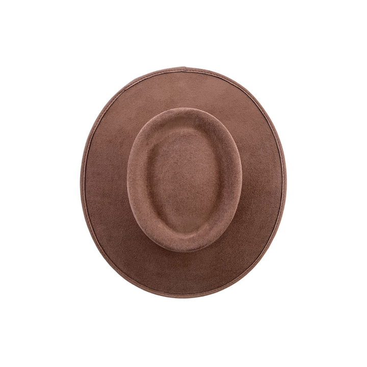 Vegan Suede Crown Top Hats: Mocha