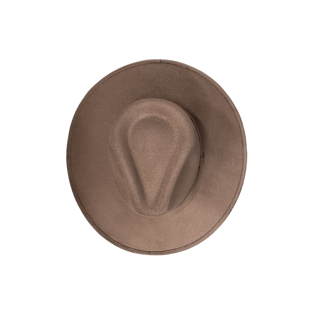 Vegan Suede Rancher Hat: Nude