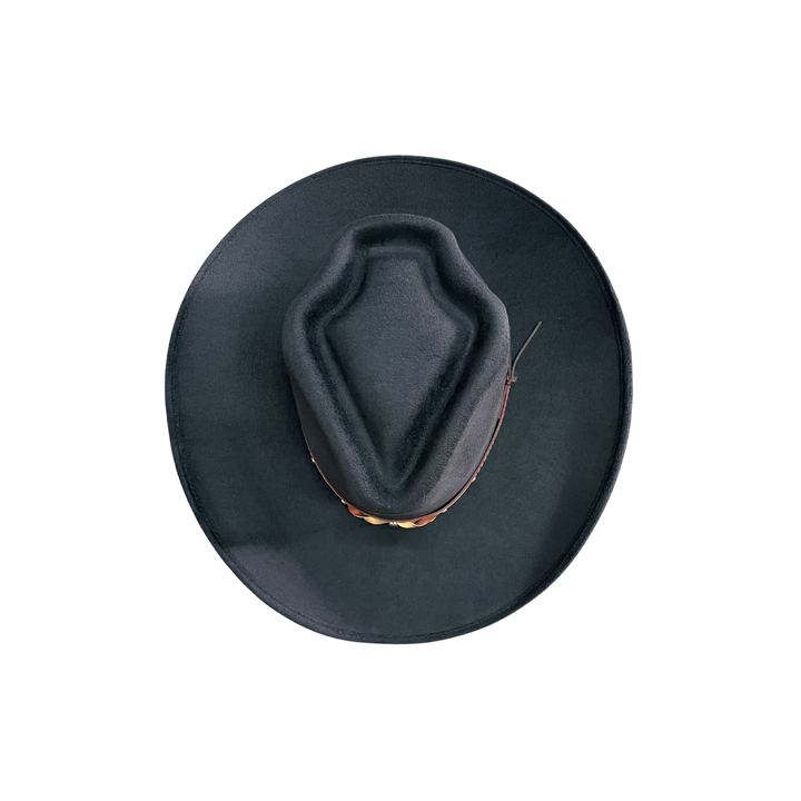 Unisex Vegan Suede Western Arrowhead Cowboy Hat: Taupe