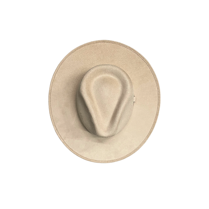 Vegan Suede Rancher Hat: Nude