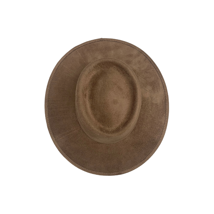 Vegan Suede Crown Top Hats: Dark Taupe