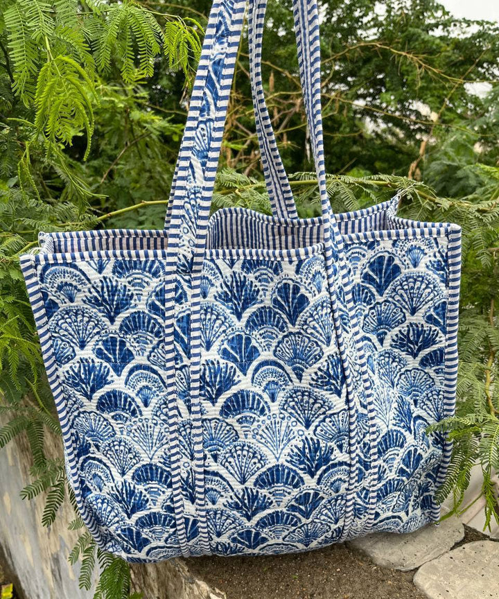 New Design Block Print Cotton Bag Women Travel Bag Quilted