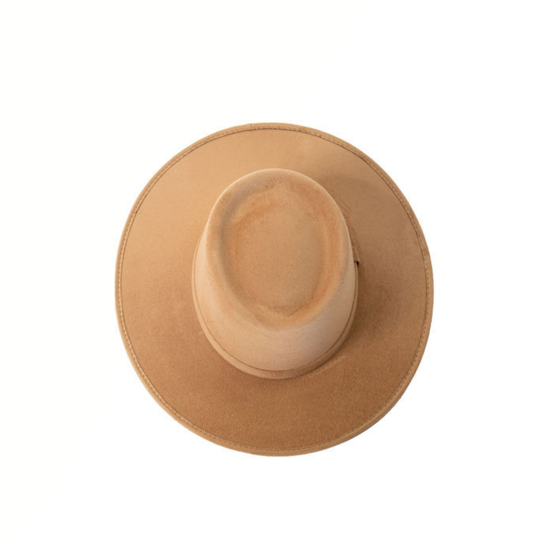 Vegan Suede Crown Top Hats: Dark Taupe