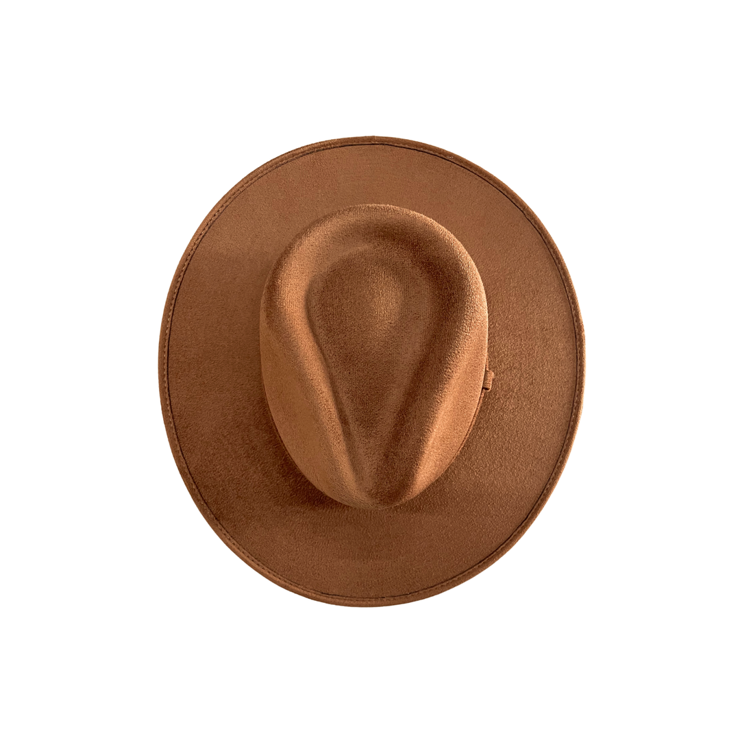 Vegan Suede Rancher Hat: Nude