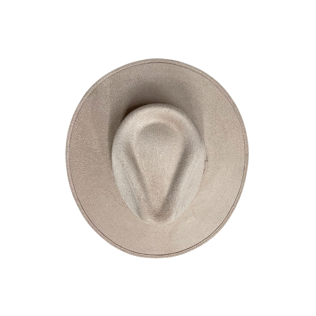 Vegan Suede Rancher Hat: Nude