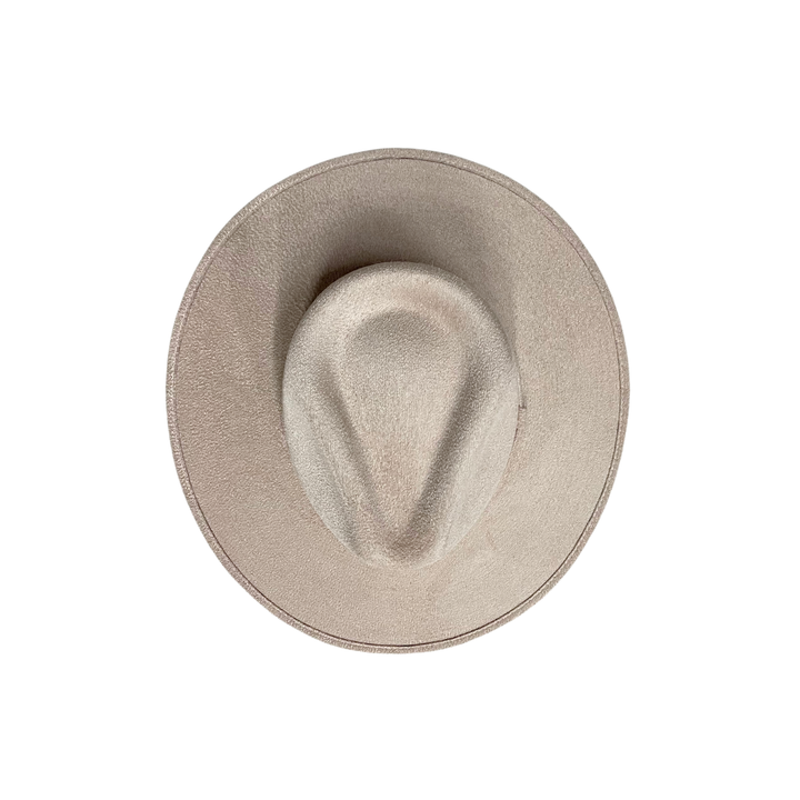 Vegan Suede Rancher Hat: Nude
