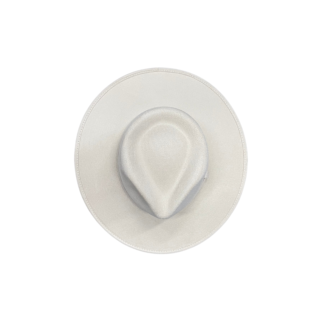 Vegan Suede Tear Drop Hat: Taupe