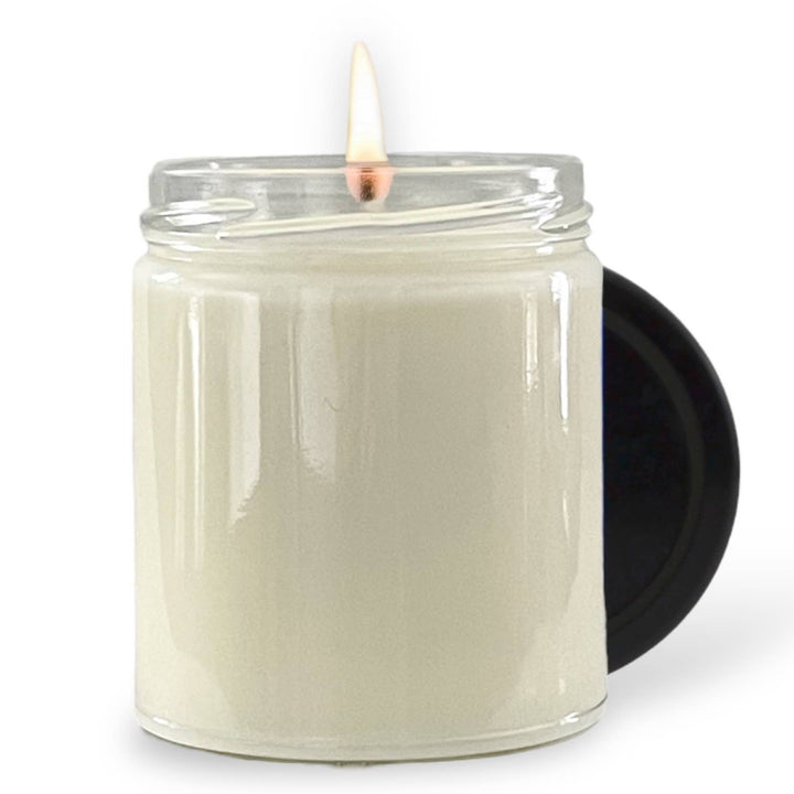 NO LABEL SOY WAX CANDLE - BLACK LID: 8 oz Single Wick / Sunset